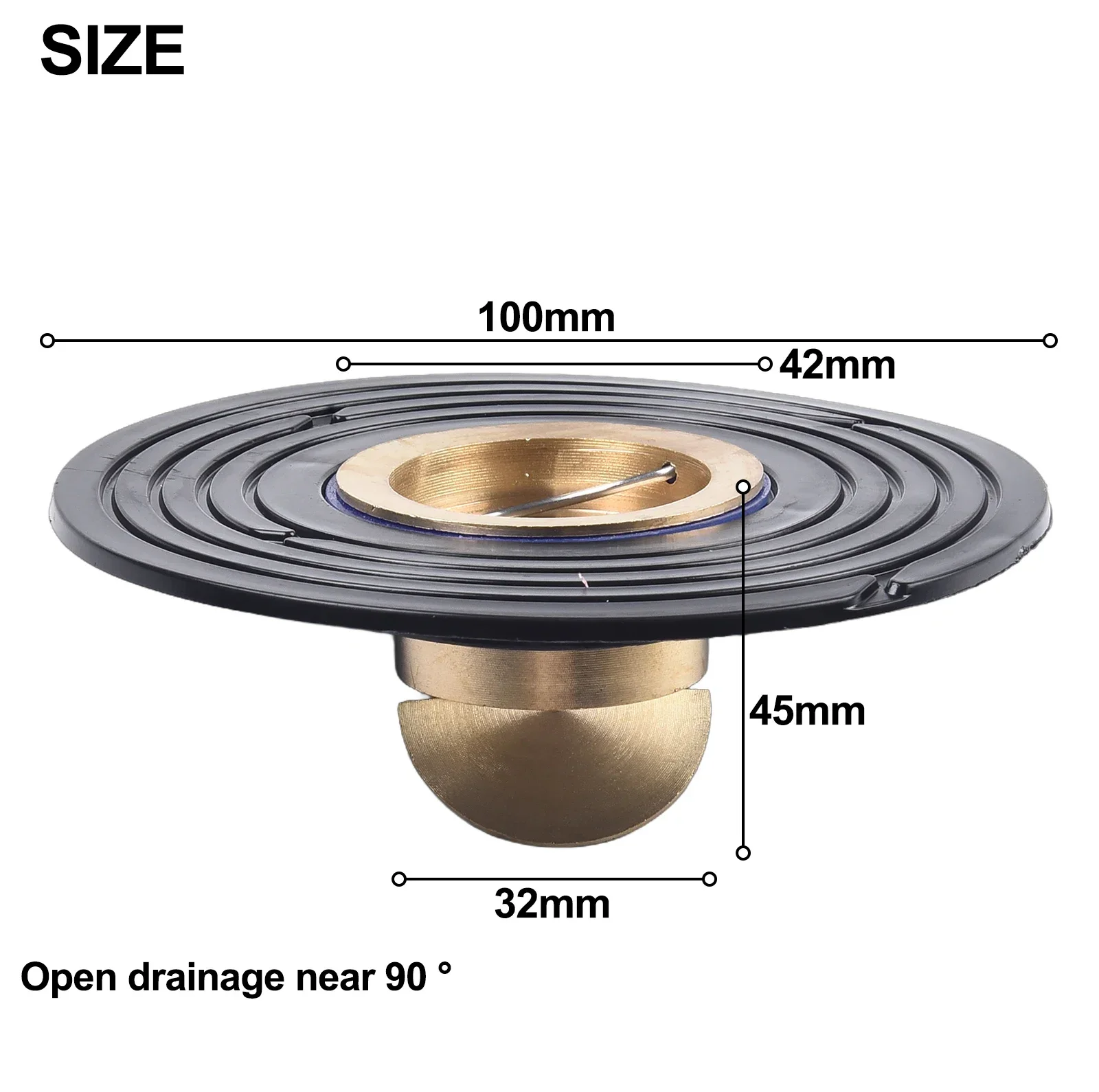 Sink Strainer Floor Drain 100*42*45mm Plastic Copper Fast Drainage Backflow Preventer Easy Installation