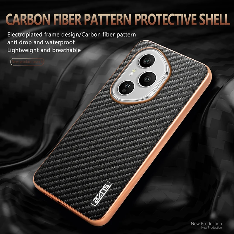 Luxury PU Plating Carbon Fiber Protective Back Cover