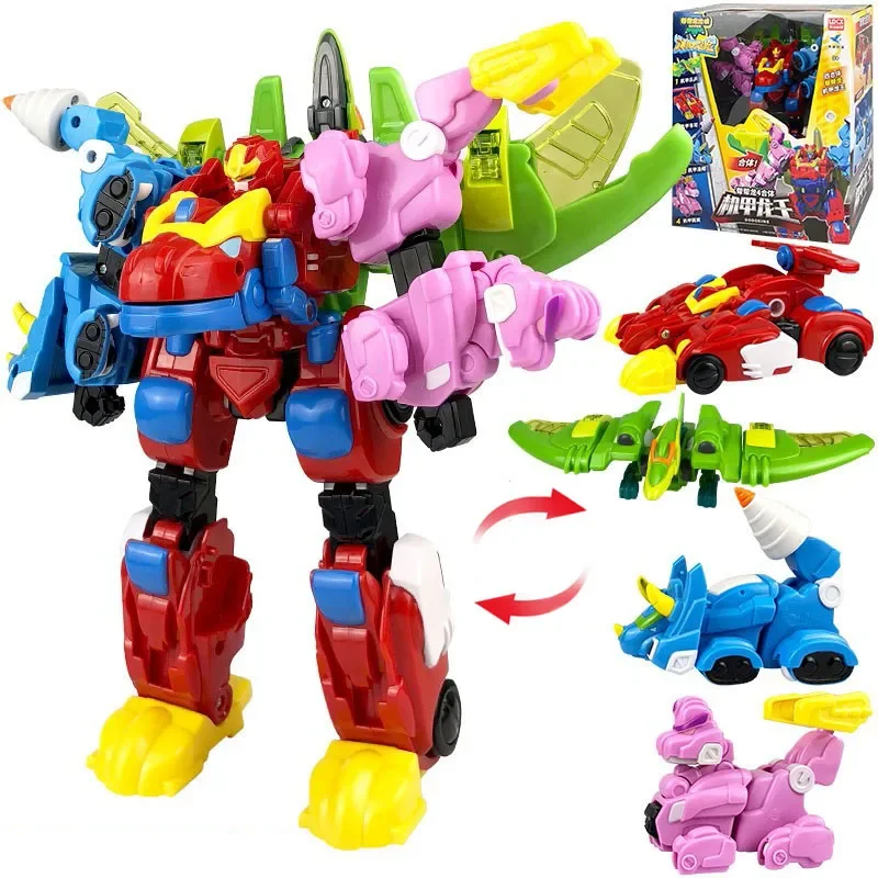 

For Gogo Airplane Robot Toy Figures Toys Gogo King Transformation Dino 4 Dinosaur ABS Car Action Gift IN Deformation 1 Kids