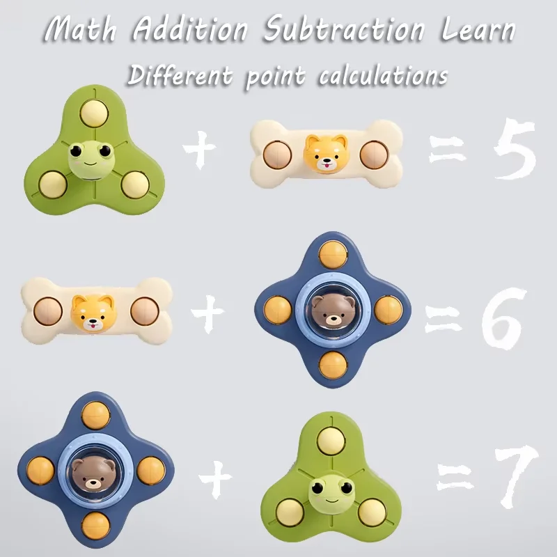  몬테소리 스핀 컵 탑 목욕 장난감 스피너 흡입 감각 목욕 빨판 장난감 딸랑이 회전 조기 교육용 피젯 장난감