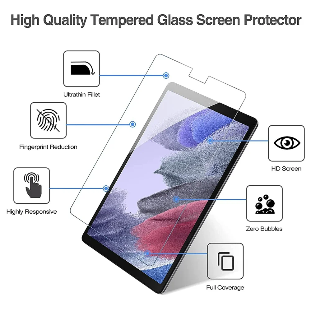 2-Pack HD Tempered Glass Screen Protector for 8.7-Inch Tablets - Anti-Scratch Protective Film