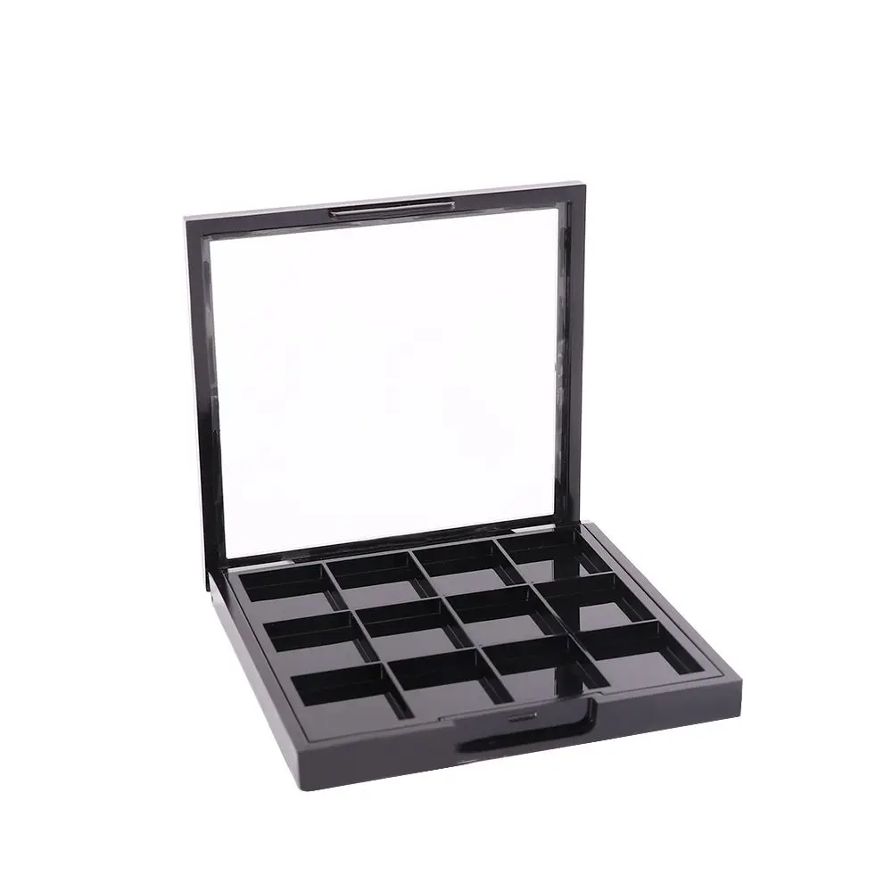 Transparent Lid 12 Grids Refillable Box Lipstick Sample Box Empty Eyeshadow Dish Eye Makeup Storage Box DIY Eyeshadow Palette desktop organizer double grids multi functional pen holder makeup brush storage box office desk stationery holder