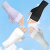 Sunscreen Fingerless Gloves Summer Gloves For Driving UV Sun Protection Mittens Half Finger Gloves For Women And Men Breathable 2