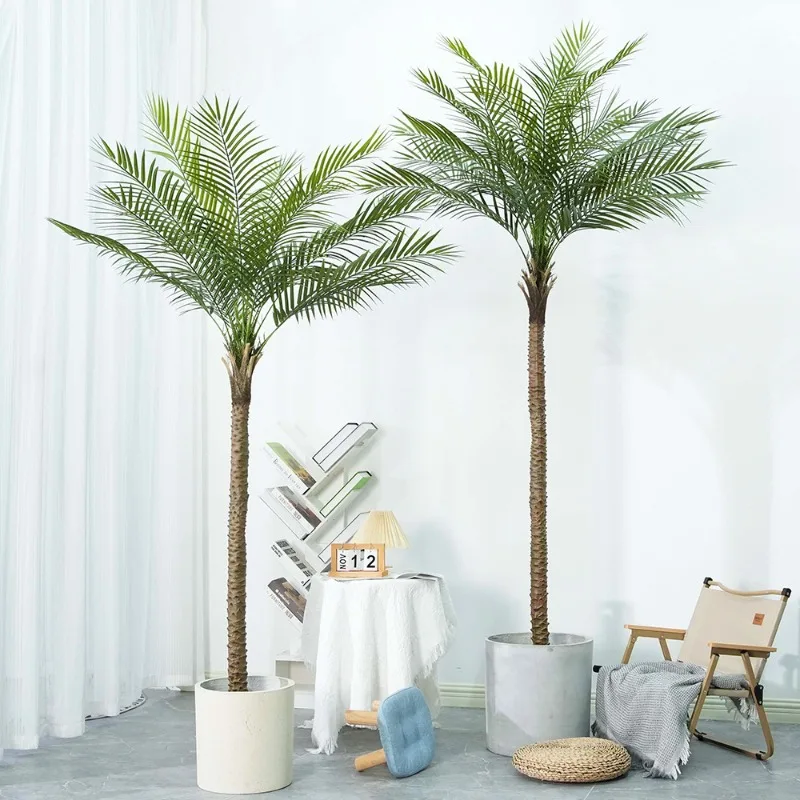 

Artificial Coconut Tree Fake Plants Landscaping Pieces Indoor Large Green Plant Palm Tree Bonsai Decoration Needle Sunflower Pot