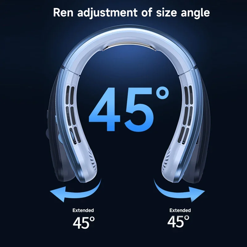 Xiaomi Portable Mini Hanging Neck Fan Digital Display Power Fan Neckband Air Cooler USB Rechargeable Fans Cooling Tool Summer 6 Xiaomi Portable Mini Hanging Neck Fan Digital Display Power Fan Neckband Air Cooler USB Rechargeable Fans Cooling Tool Summer 6