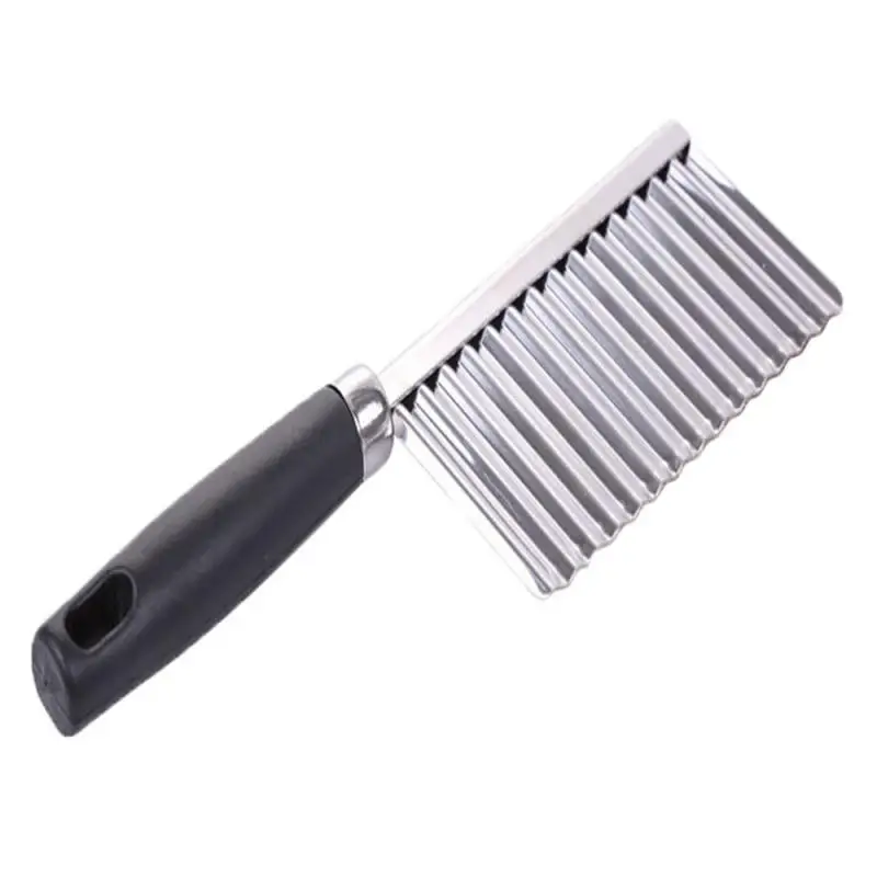 2/1Pcs Stainless Steel Potato Chip Slicer Knife Wavy French Fry Cutter Knife Vegetable Fruit Crinkle Wavy Cutter Kitchen Gadget