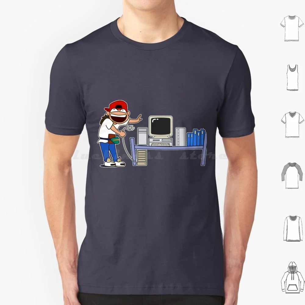 Kintaro Scollegare Il Computer Silly T Shirt Big Size 100% Cotone Silly Funny Humor Anime Cartoon Toon Gag Computer Desk Server Oe