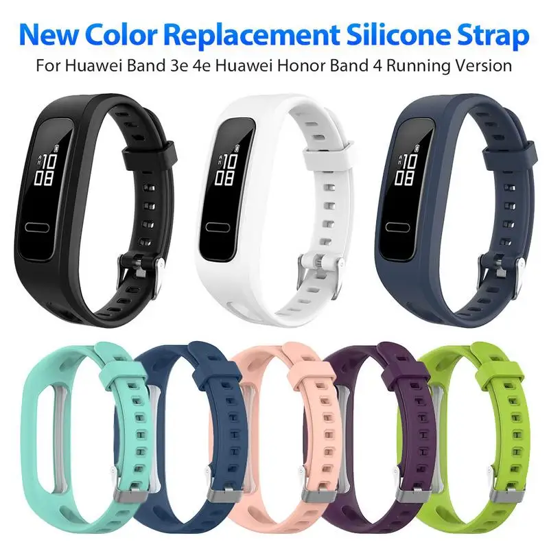 

Силиконовый ремешок для часов Huawei Band 4e 3e, для Honor Band 4, регулируемый браслет для бега, сменный ремешок для смарт-часов
