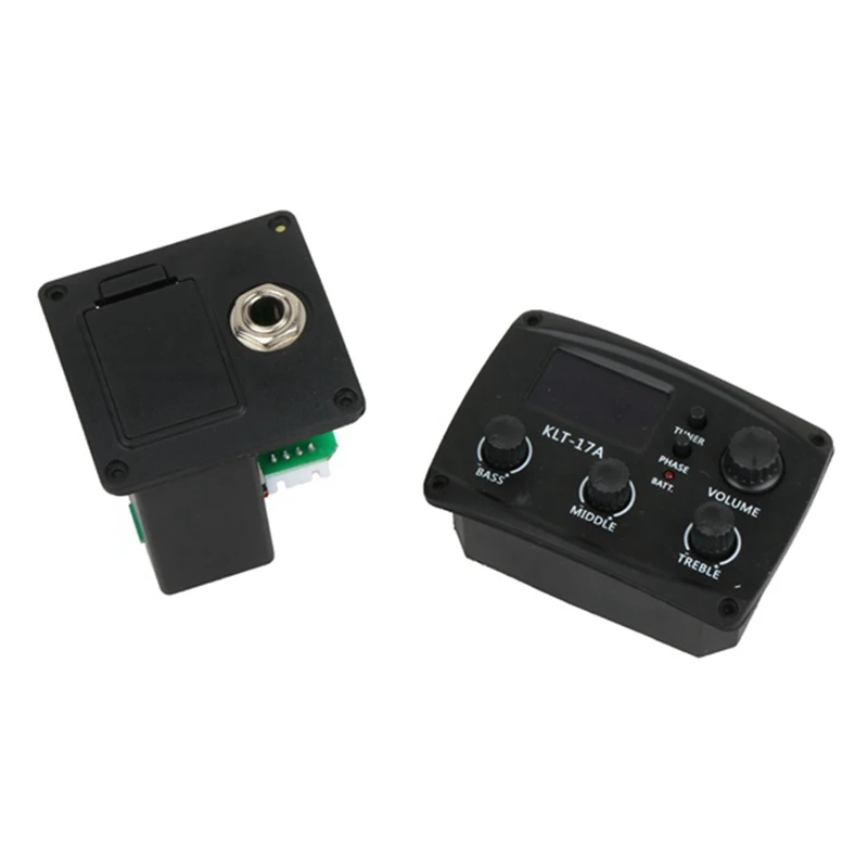 

KLT-17A Acoustic Guitar EQ Preamp with Digital Procedding Tuner 3 Band EQ Equalizer with Tuner Guitar Pickup