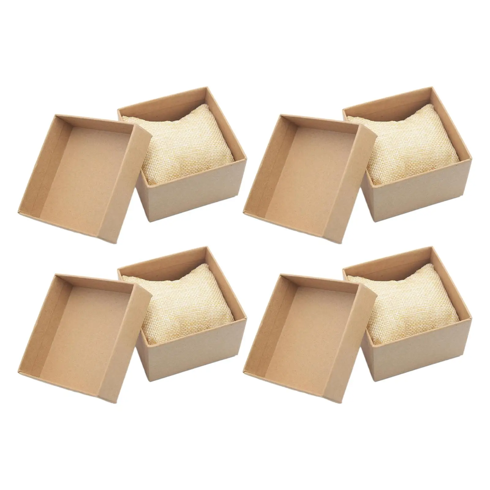 4Pcs Kraft Watch Storage Box Gifts Single Slot Organizer Jewelry Display Box