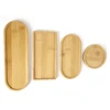 Shower Shampoo Container Storage Trays Body Wash Cosmetics Dispenser Holder Stand Bamboo Wood Tray Bathroom Kitchen Pot Holder 6