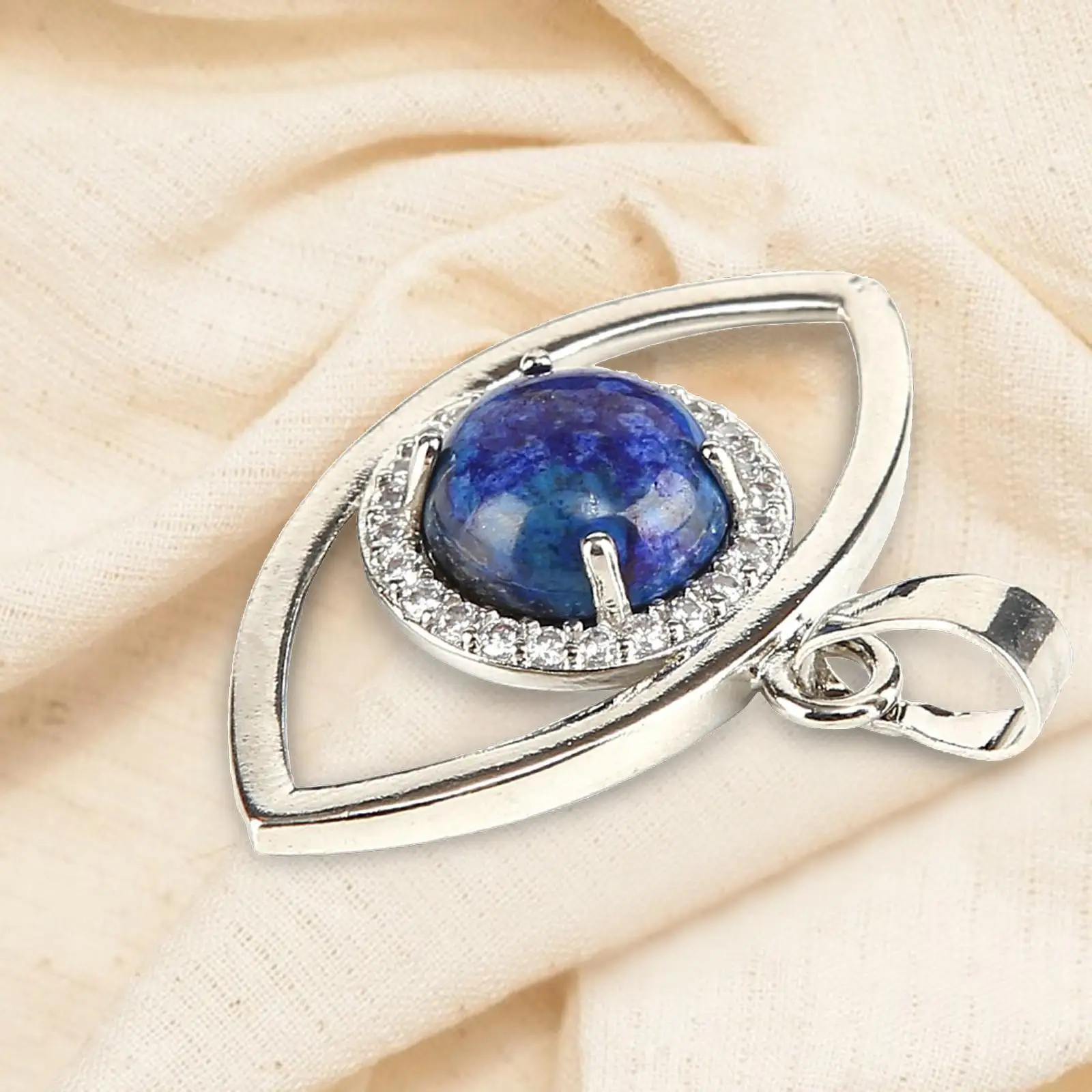 Eye of Horus Necklace Pendant Blue Gem Protection Amulet Jewelry for Egyptian Style Lovers