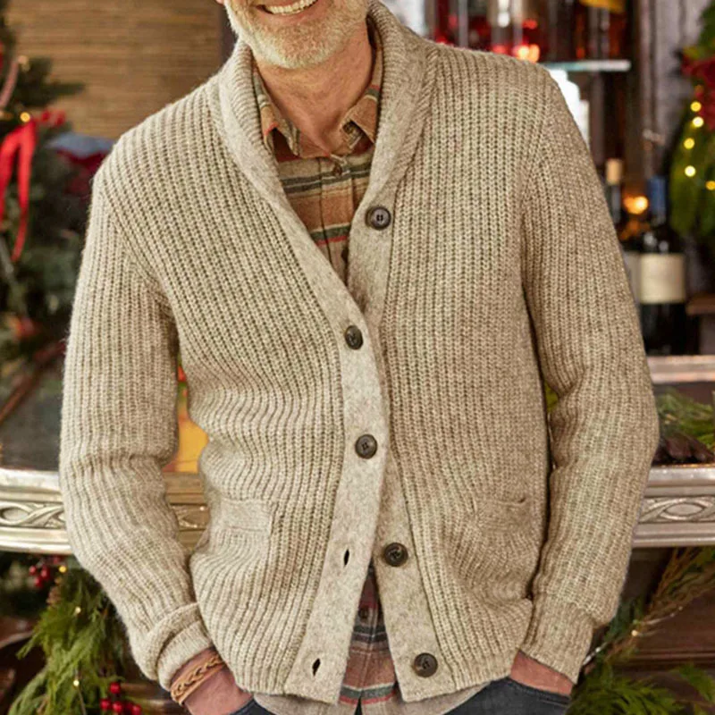 Men's Sweater Cardigan 2023 Autumn And Winter New Solid Color Simple Commuting Fashion Casual Large Size Sweater