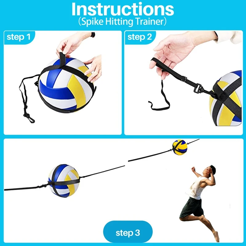 LALA Volleyball Training Aid, Volleyball Spike Hitting Serving Trainer, Adjustable Training Belt Bouncing Trainer