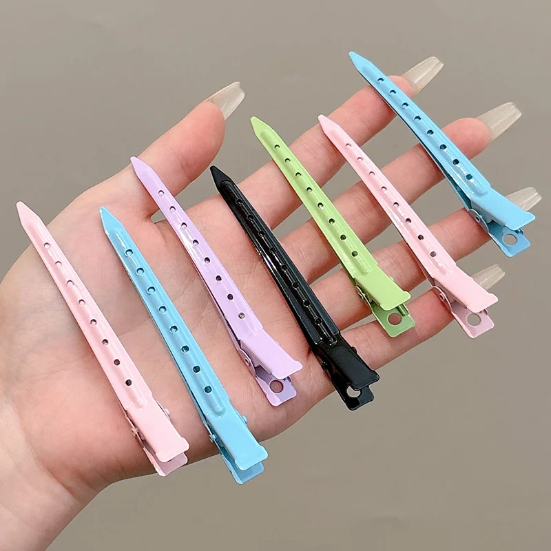 Pince à cheveux en métal à bec de canard, barrette pour cheveux bouclés, pinces de coiffure, outils de coiffure, barrette pour racines de cheveux volumineux_voghion.com