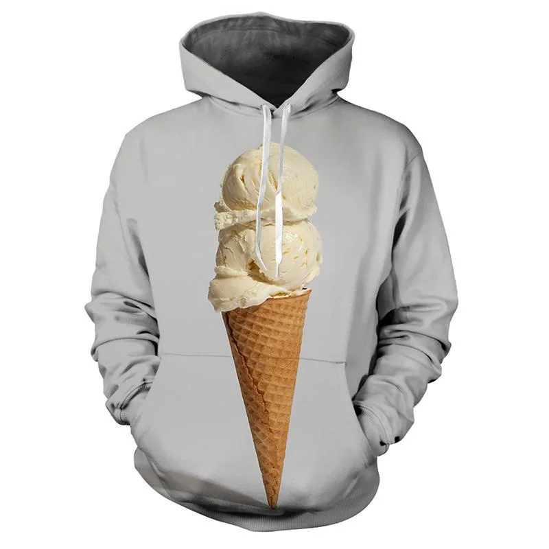 thumbnail image 1 of Sudadera con capucha con estampado 3D de helado de comida para hombre, ropa de primavera y otoño, sudadera de manga larga, sudadera con capucha de calle de talla grande, 1 of 5