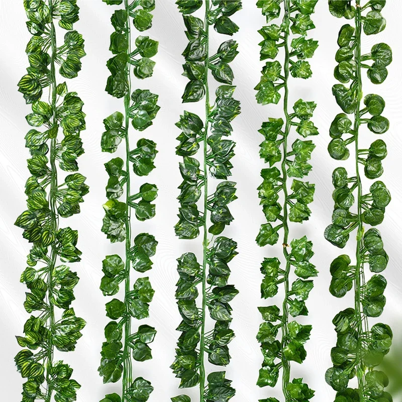 

240cm Artificial Liana Vine Leaf Silk Ivy Fake Leaves for Wall Green Garland Decoration Home Decor Party Hanging Plants