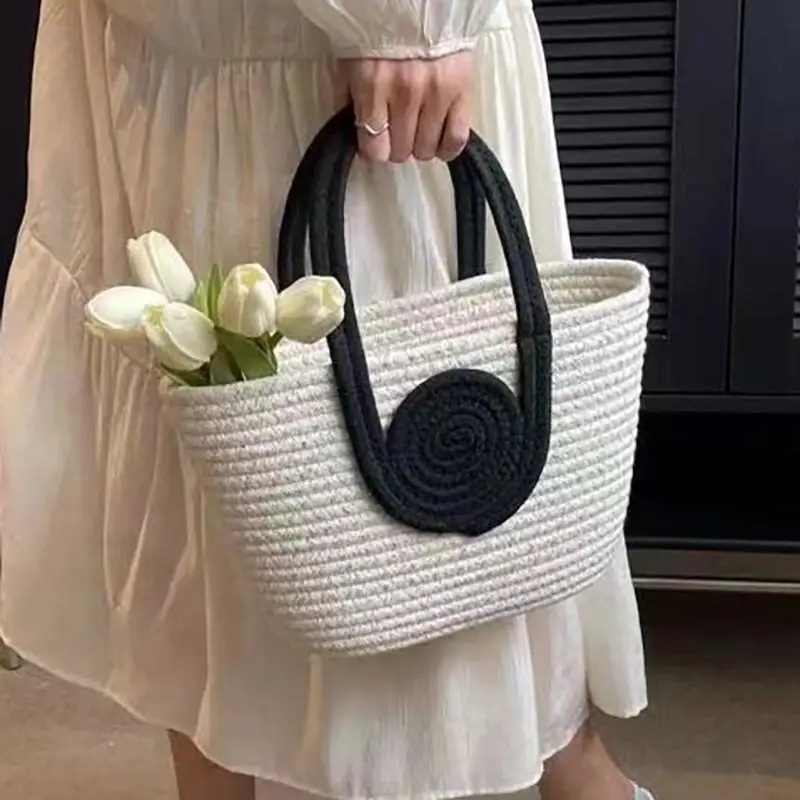 ✰✪Large Capacity Womens Woven Handbag Vintage Rattan Bag Travel Tote for Beach Picnic Stylish Summer Shoulder Bag 5