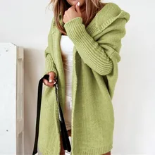 

Color Solid Sweater Loose Fashion Coat Hoodies Women Harajuku Winter Autumn Fashion Cardigan Long Jacket Knitted Casual Women Co