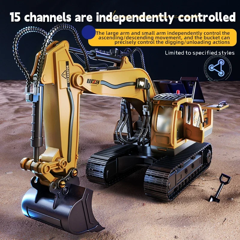 Remote Control Alloy Excavator Toy for Kids