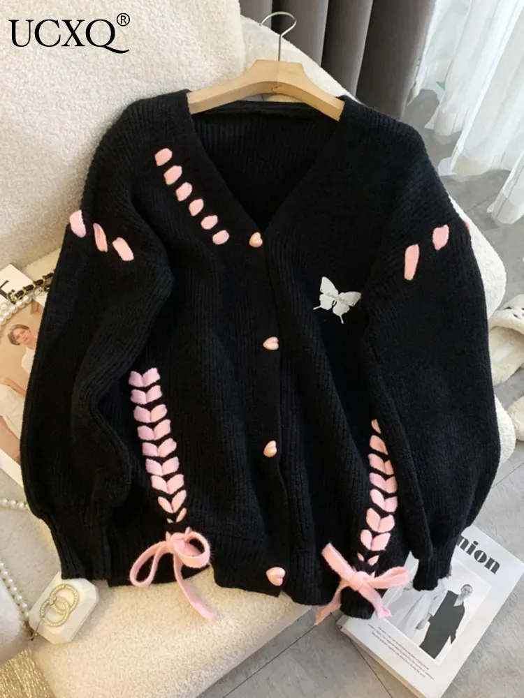 

Женский кардиган с длинным рукавом, V-образным вырезом