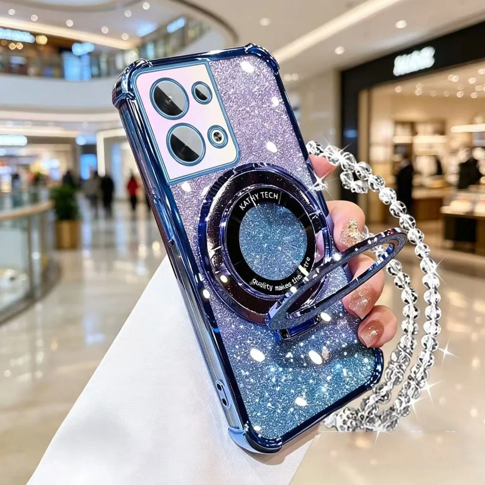 Glitter Crystal Bracelet Phone Holder Case with Bracket Cover