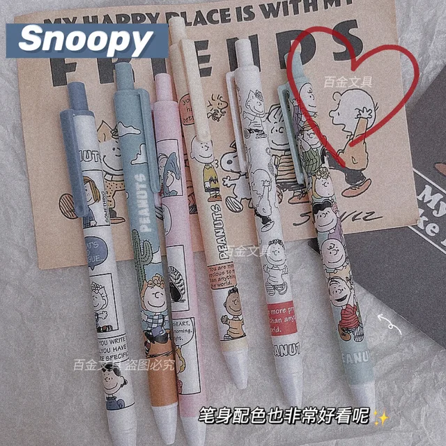 0.5Mm Snoopy Woodstock Charlie Brown Kawaii New Cartoon Hot Erasable Gel Pen  Bullet Student Homework Signature Pen - AliExpress