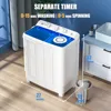 28 pound double bucket washing machine with drain pump, semi-automatic 18 pound washing machine with 10pound rotator combination 4