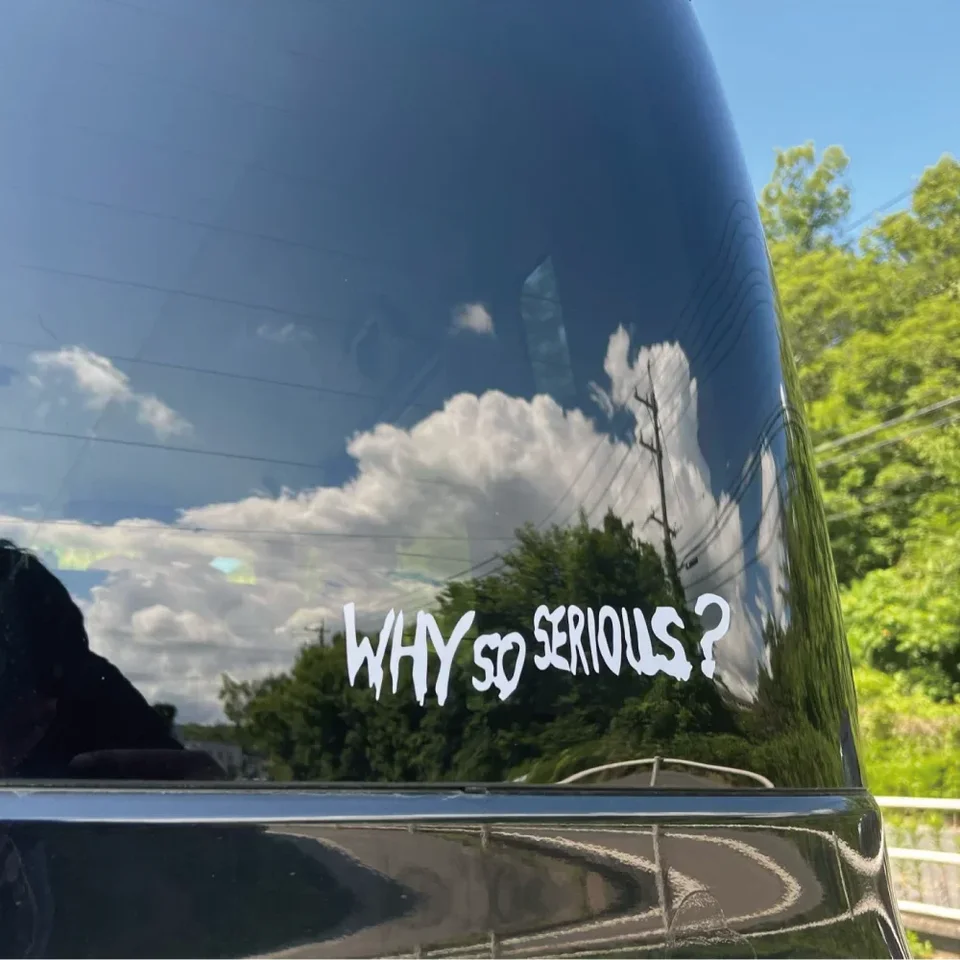 Autocollants de voiture, pourquoi si sérieux? Film Lignes Joker  Personnalité Lettres Créatives, Lampe Décorative Sourcils Vinyle  Décalcomanies, 20cm - AliExpress, image size:960x960