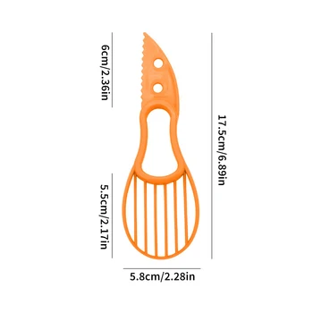 3 In 1 Multi-Function Avocado Peeler Pulp Separator พลาสติกสีส้มกีวีผลไม้ Peeler มีดเครื่องตัดอุปกรณ์ครัวในครัวเรือน 2