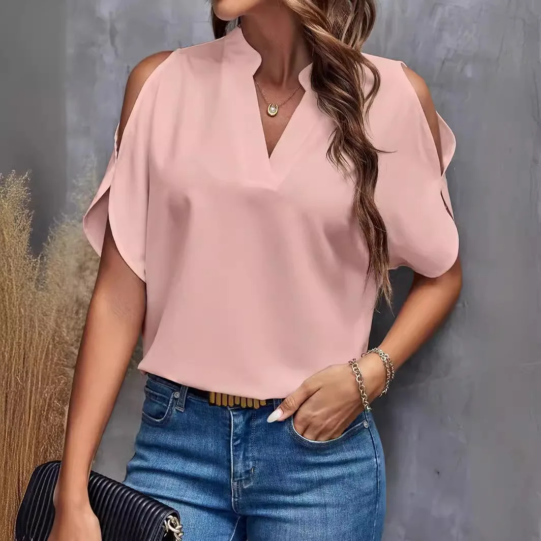 Women Solid Color Sleeveless Blouse Summer Tops