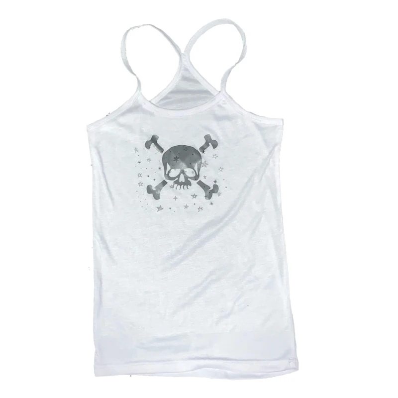 Emo Girl Cute Skull Vest Gothic Crop Top