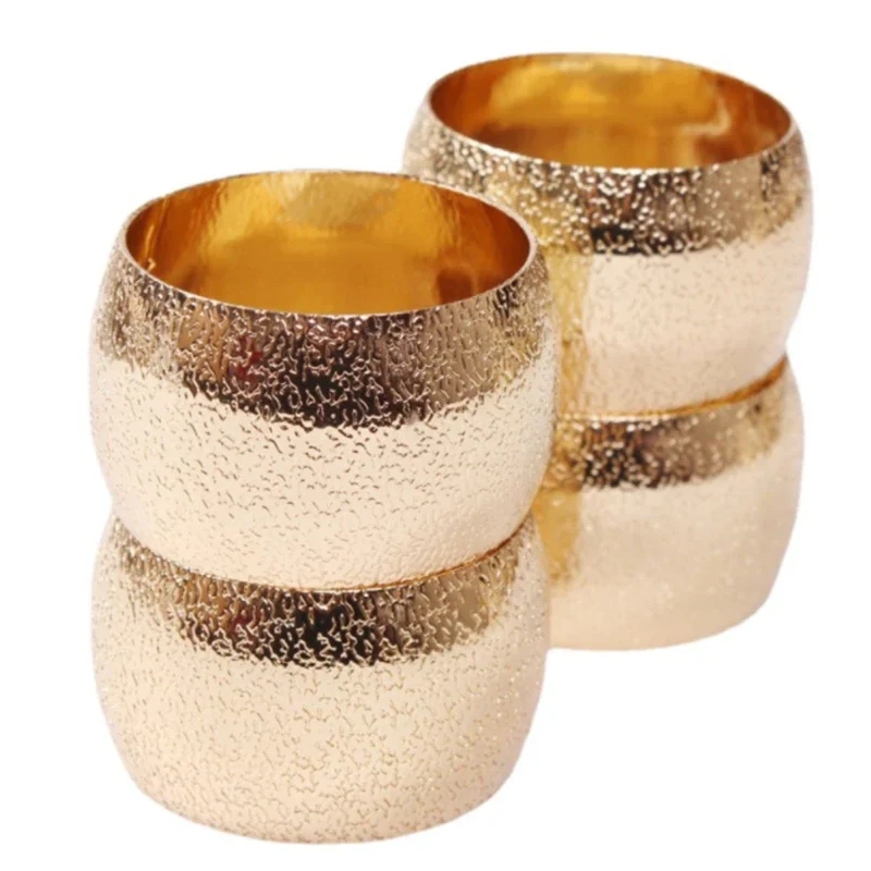 Metal Napkin Rings For Wedding Christmas Round Napkin Buckle Table Holder Kitchen Serviette Hotel Decor Party
