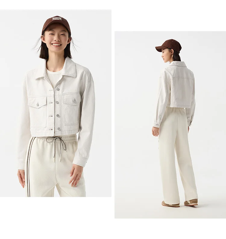 Denim Jacket Women Short Style Slimming Diamond-patterned Spring New Pure Cotton Drop-shoulder Jacket