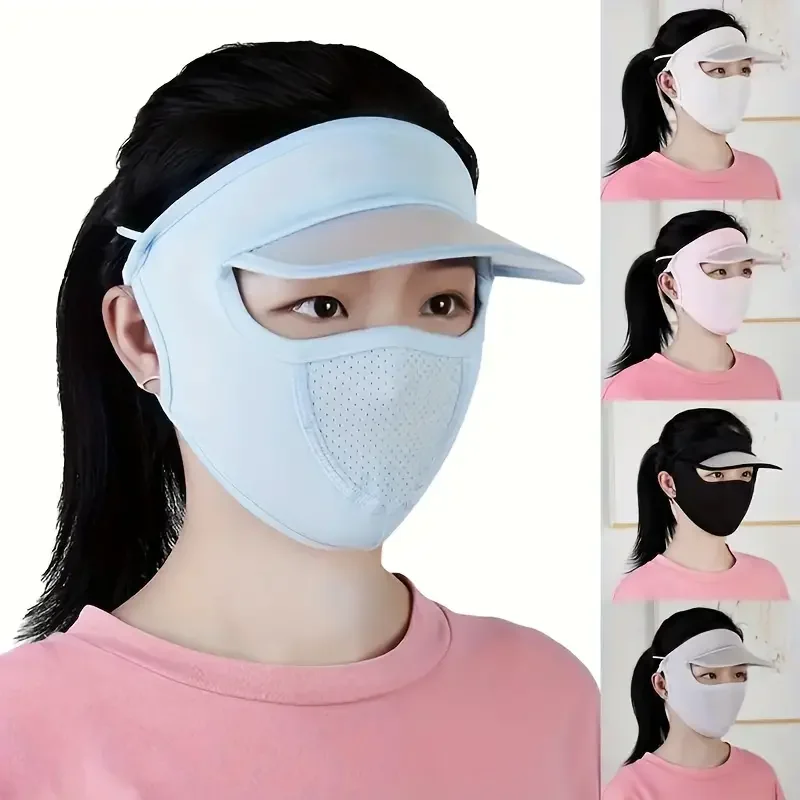 Summer Thin Sun Protection Face Mask With Brim, Breathable, Washable, UV Protection For Women