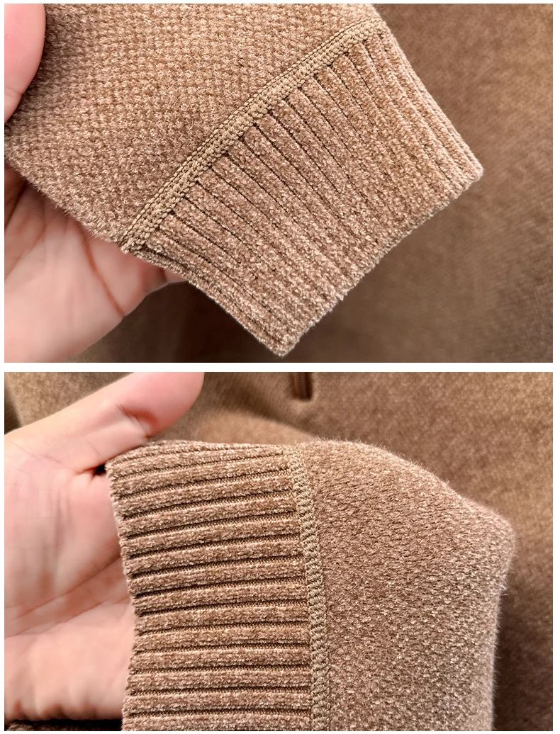 Hochwertiger Samt-Pullover mit Stehkragen und Reißverschluss für Herren Wintertrend Designer-Luxusmarke Paul-Stickerei warmer Strickpullover – Detail 30