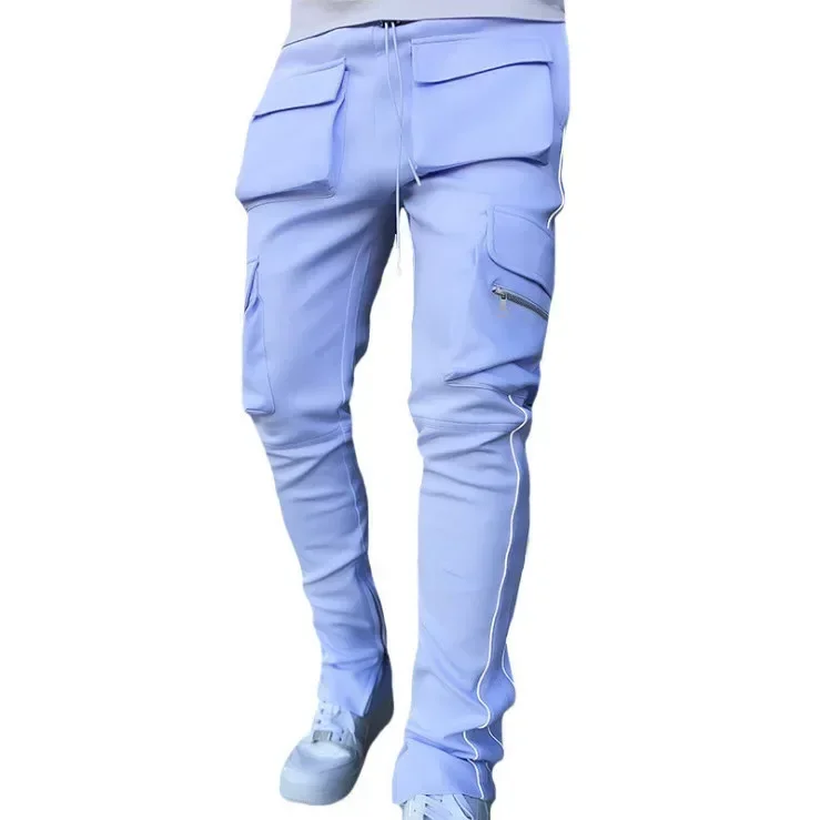 thumbnail image 1 of Pantalones de hombre con múltiples bolsillos y múltiples bolsillos, pantalones cargo para hombre, pantalones de jogging ajustados y elásticos, pantalones holgados de licra, ropa de alta calidad, noved, 1 of 5