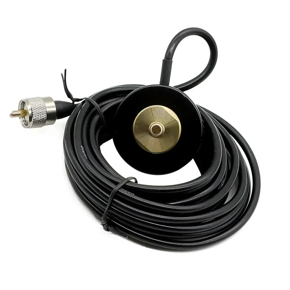 SO239 Magnet Antenna Mount With 5m RG-58 Cable - Mini-UHF Plug For Mobile Radio
