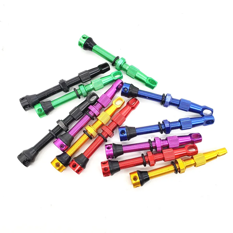 44mm Bike Tubeless Tire Valve With Wrench Cap Road Bike MTB Presta No Tube Valves Aluminum Alloy bicycle tire valve cap bicycle valve cap bicycle tubeless valve bicycle valve valve cap valve caps bicycle air valve air tyre valve stem