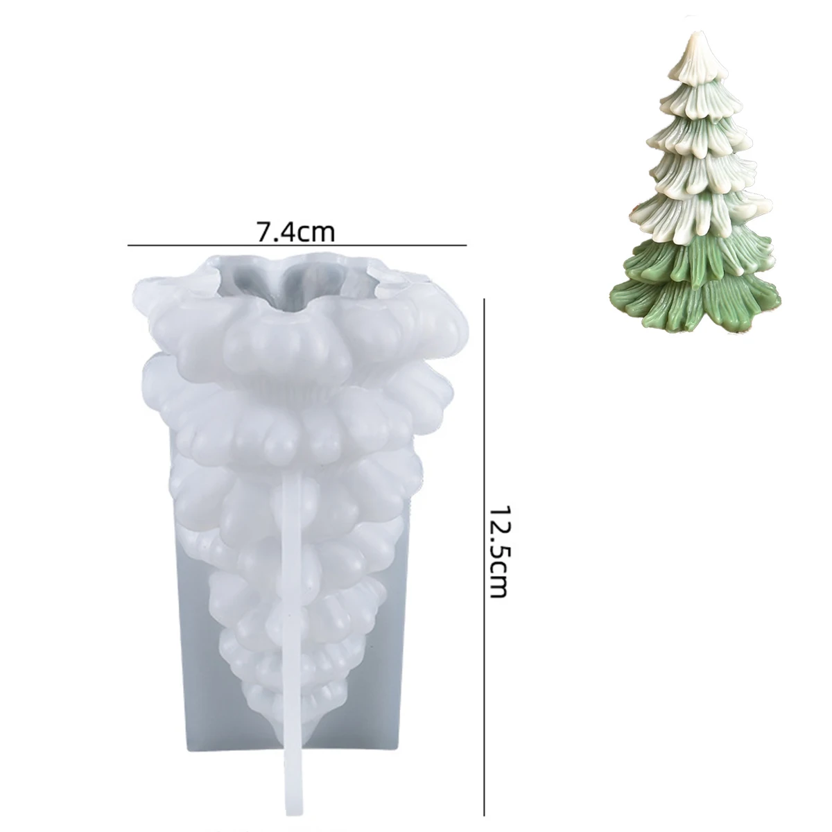 thumbnail image 1 of Molde grande de silicona para velas con aroma navideño, para hacer tú mismo, con forma de árbol de Navidad de Papá Noel, hecho a mano, para hacer jabón, pasteles, chocolate, resina, 1 of 5