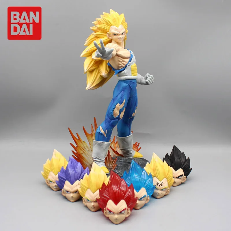 29Cm Anime Dragon Ball Vegeta Figure Gk 8 Teste Super Saiyan Rose Vegeta Action Figures Pvc Model Collection Giocattoli Regali