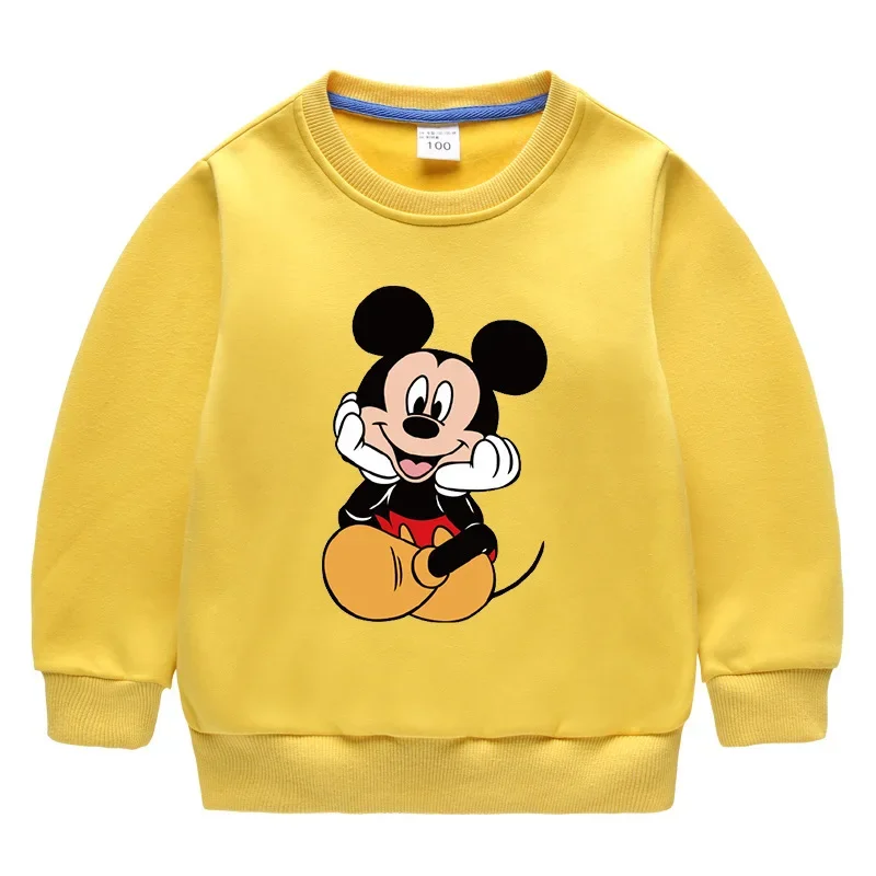 

MINISO Disney Mickey Mouse and Donald Duck Children's Fleece Sweatshirt Autumn and Winter Thickened Warm Base Winter Clothing