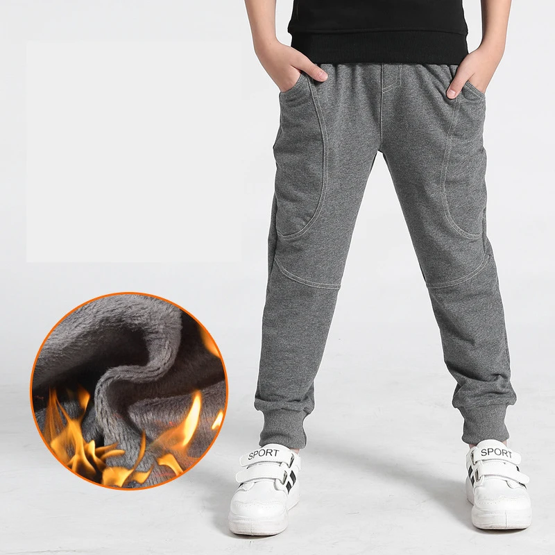 Teenage Boys Pants Cotton Winter Thick Kids Trousers Sports Pants For Boys Autumn 5 6 8 10 12 14 Year Casual Kids Boy Clothes