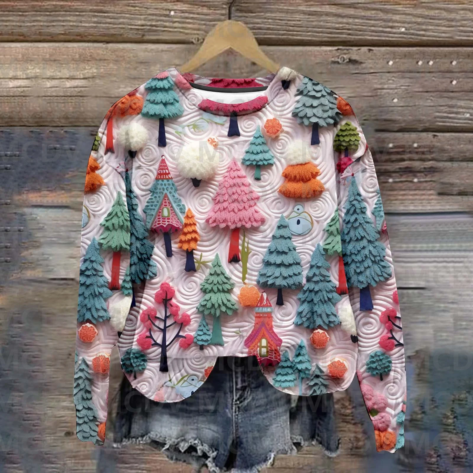 Su-teres-de-Navidad-para-mujer-sudadera-con-estampado-3D-de-rbol-de ...