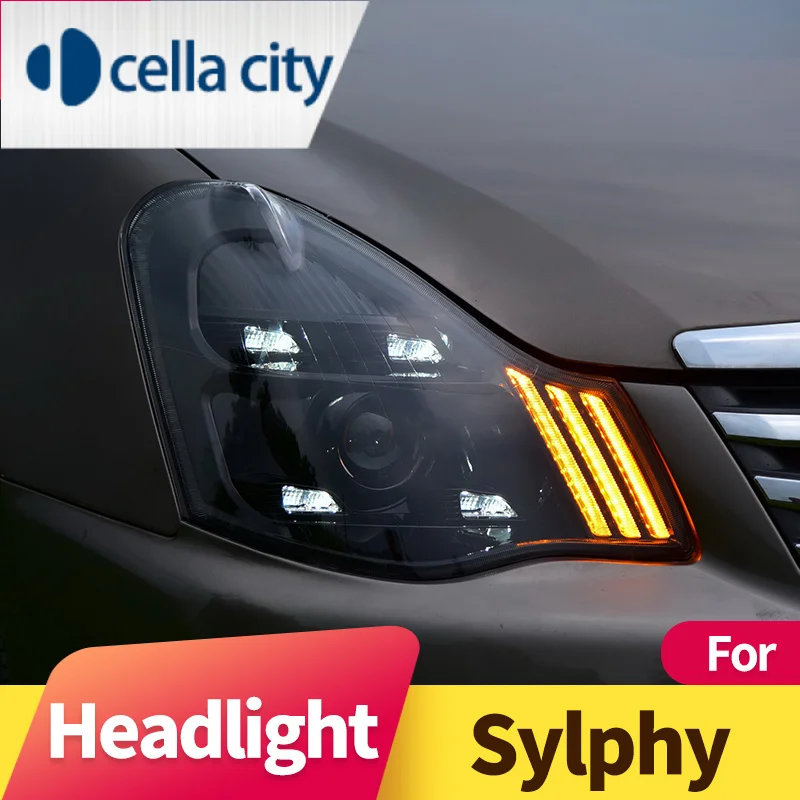 

Headlight Assembly for Nissan Bluebird Sylphy G11 2006-2018 Almera G11 Full LED Light Source LED Sequential Turn Signal