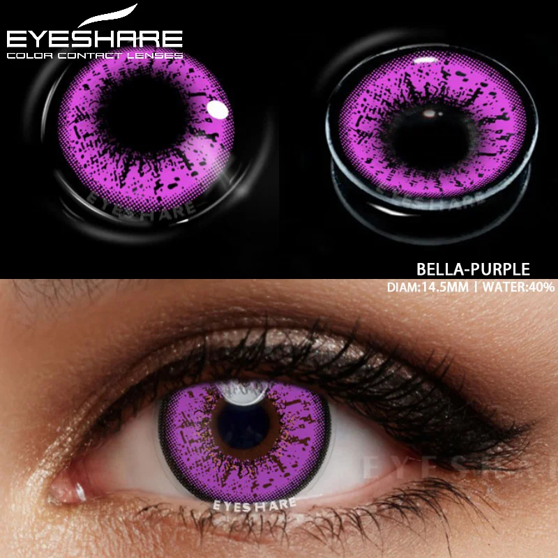 Vibrant Colored Contact Lenses for Cosplay and Beauty - Yellow, Red, Blue, and Green Options