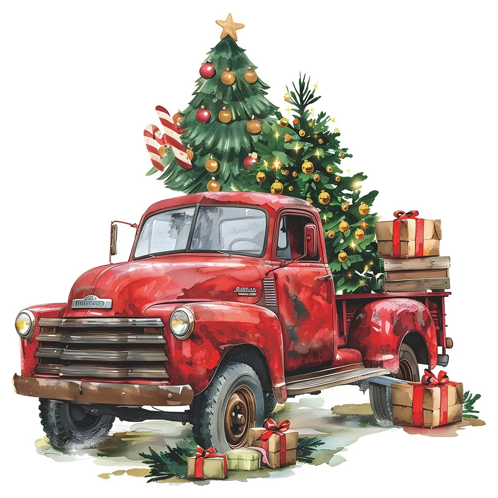 Christmas car Christmas tree Bedroom toilet stickers home decoration wall stickers self-adhesive