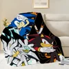 cool cartoon Flannel warm comfort art  soft plush blanket for sofa living room office A-s-S-SonicS-s bedroom cool travel gift 4