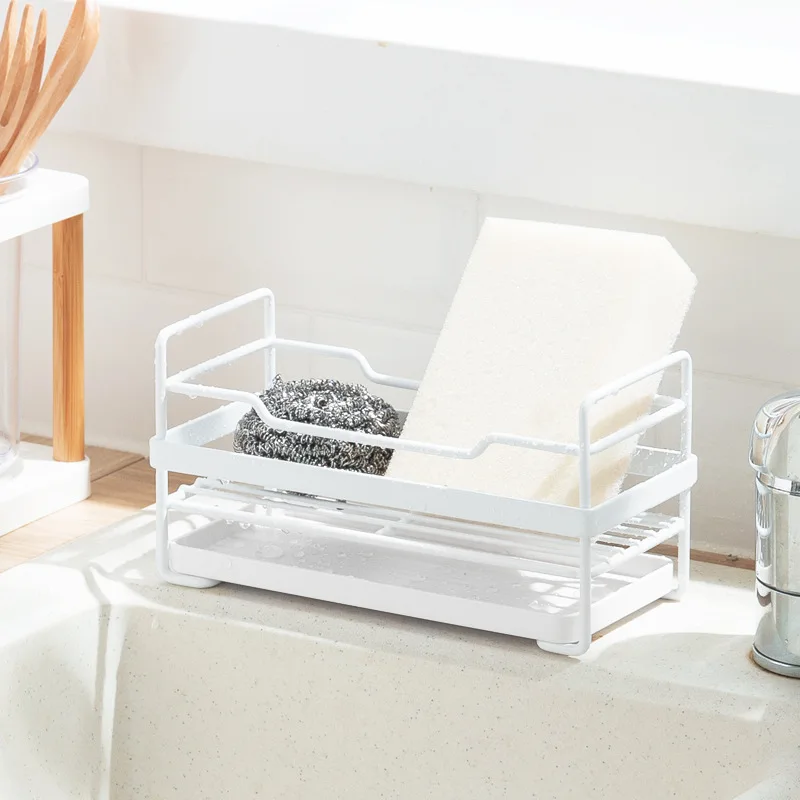 

1PCS Home Kitchen Fit for Dish Sponge Wire Balls Cleaning Balls Drainage Organiser Catch Tray Bathroom Bathroom Countertop Case