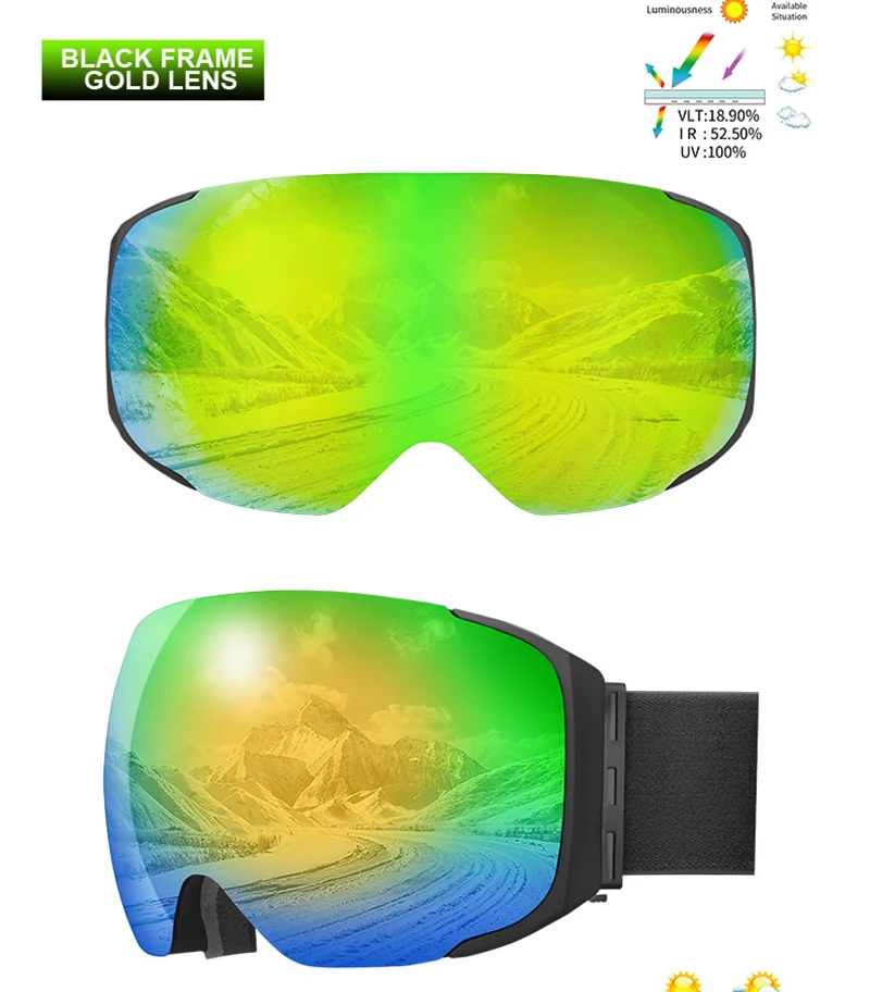 Tanio PHMAX magnetyczne okulary śniegowe wiatroszczelne okulary snowboardowe sklep